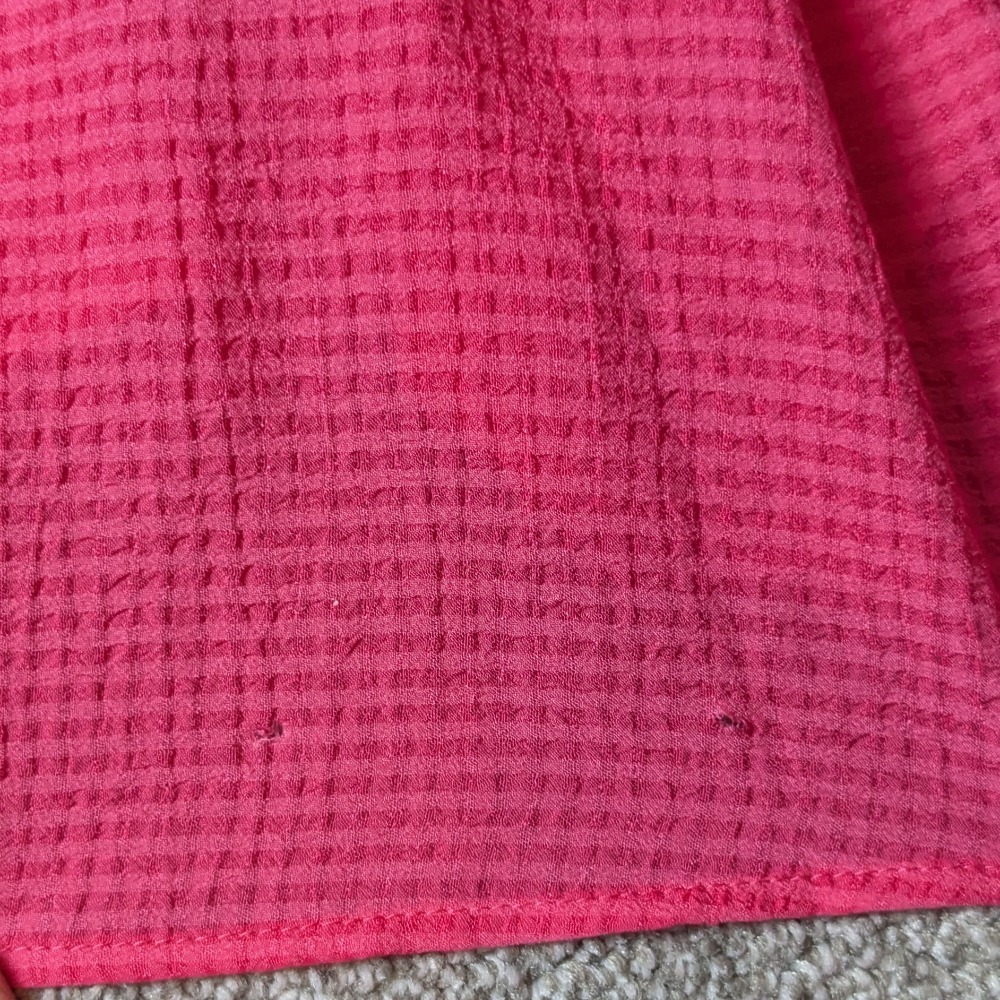 Banana Republic‎ Seersucker Tiered Pink Babydoll Tank Top Women's Medium Tall - Picture 5 of 8